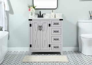 Home Living 19" Farmhouse Grey-Light Bathroom Vanity