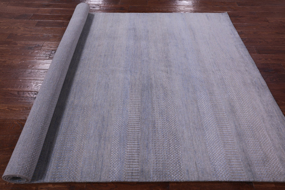 6' 1" X 9' 2" Savannah Grass Wool and Silk Hand Knotted Rug Q11416