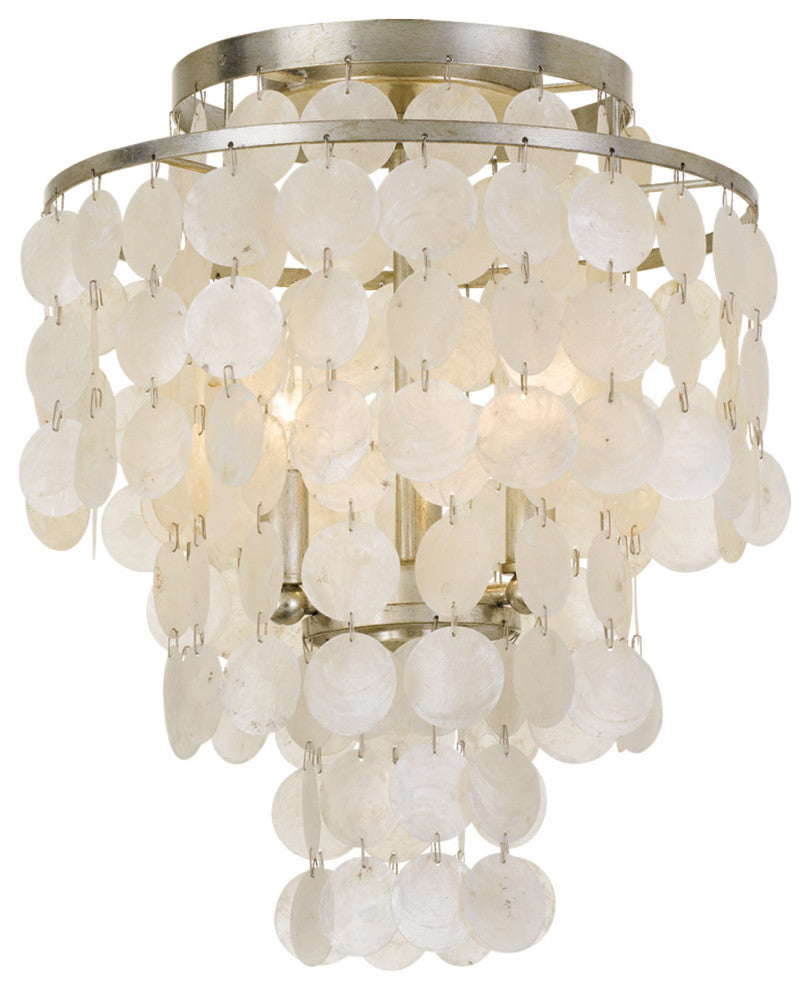 Crystorama Lighting Group BRI-3003 Brielle 3 Light 13"W Flush - Antique Silver