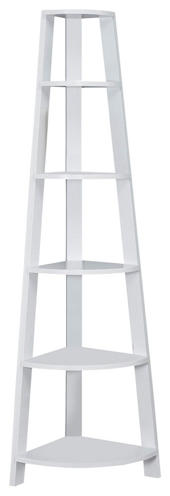 Bookcase - 72"H / Cappuccino Corner Accent Etagere