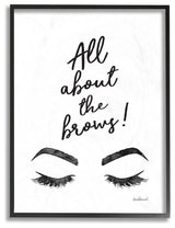 All About The Brows Ink Illustration Framed Giclee Texturized Art, 11"x14"