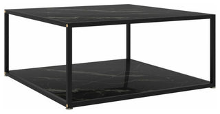 vidaXL Coffee Table End Table Living Room Sofa Table Black Tempered Glass