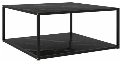 vidaXL Coffee Table End Table Living Room Sofa Table Black Tempered Glass