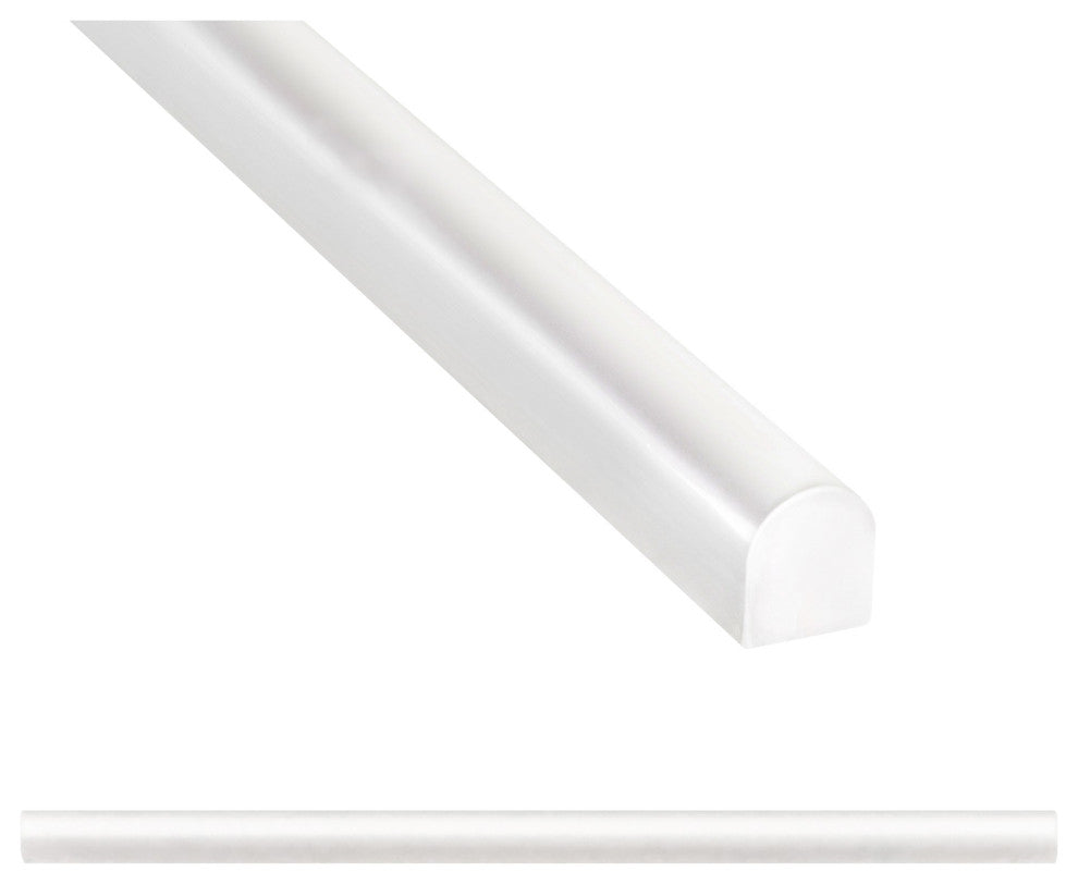 Universal Bright White 1/2 x 12 in. Cast Stone Pencil Liner Wall Tile (Set of 5)