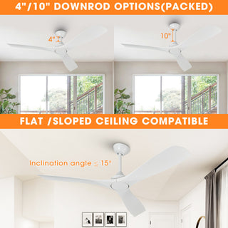 52 in. Modern Ceiling Fan with DC Reversible Motor and Remote