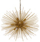 Emme Starburst 12 Light, Brushed Gold Sputnik Chandelier, Brushed Gold, 29"