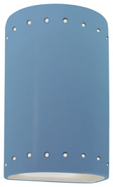 Ambiance Small Cylinder, Perfs Wall Sconce, Sky Blue, LED