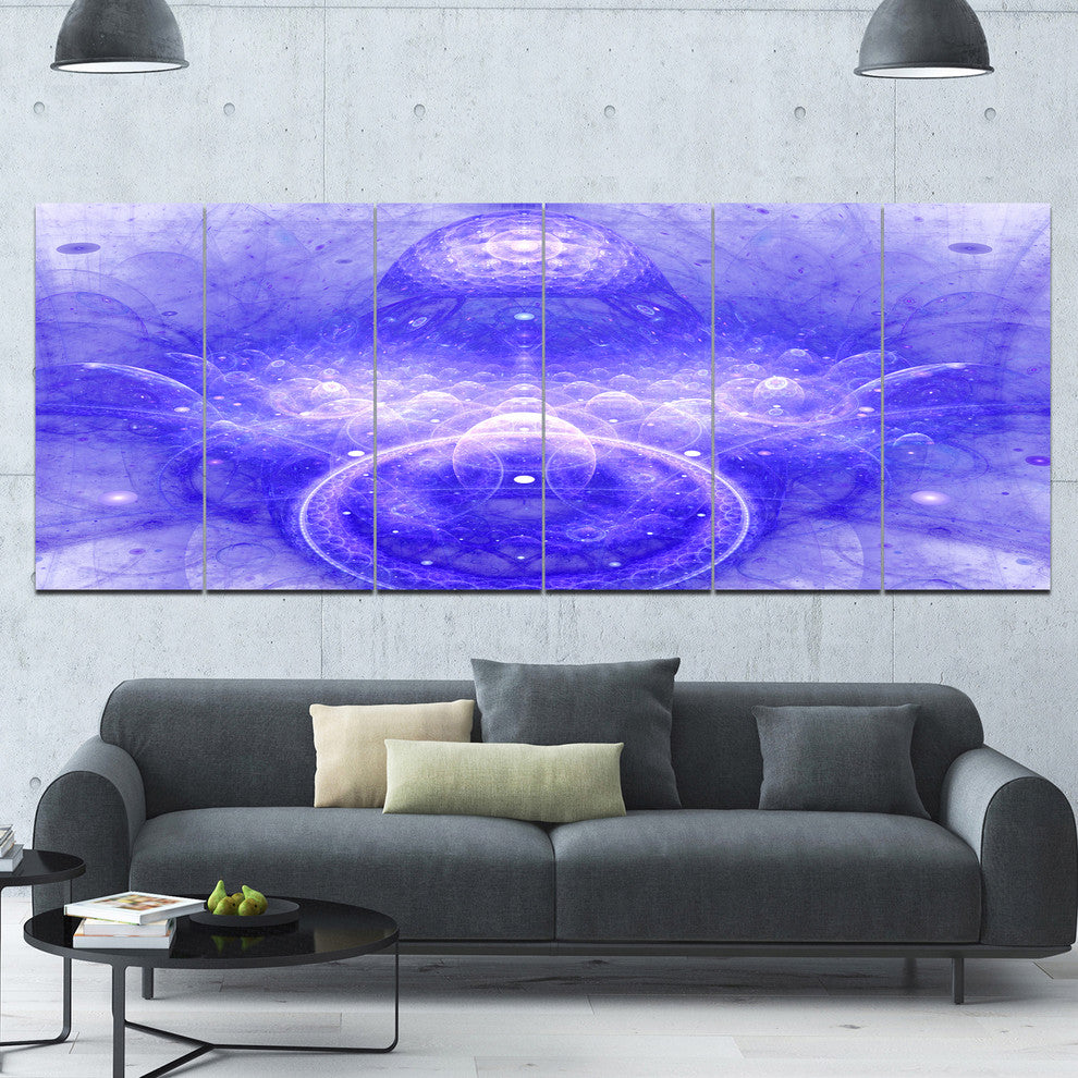 Infinite Blue Boundaries of World, Floral Canvas Art Print, 70"x28", 6 Panels