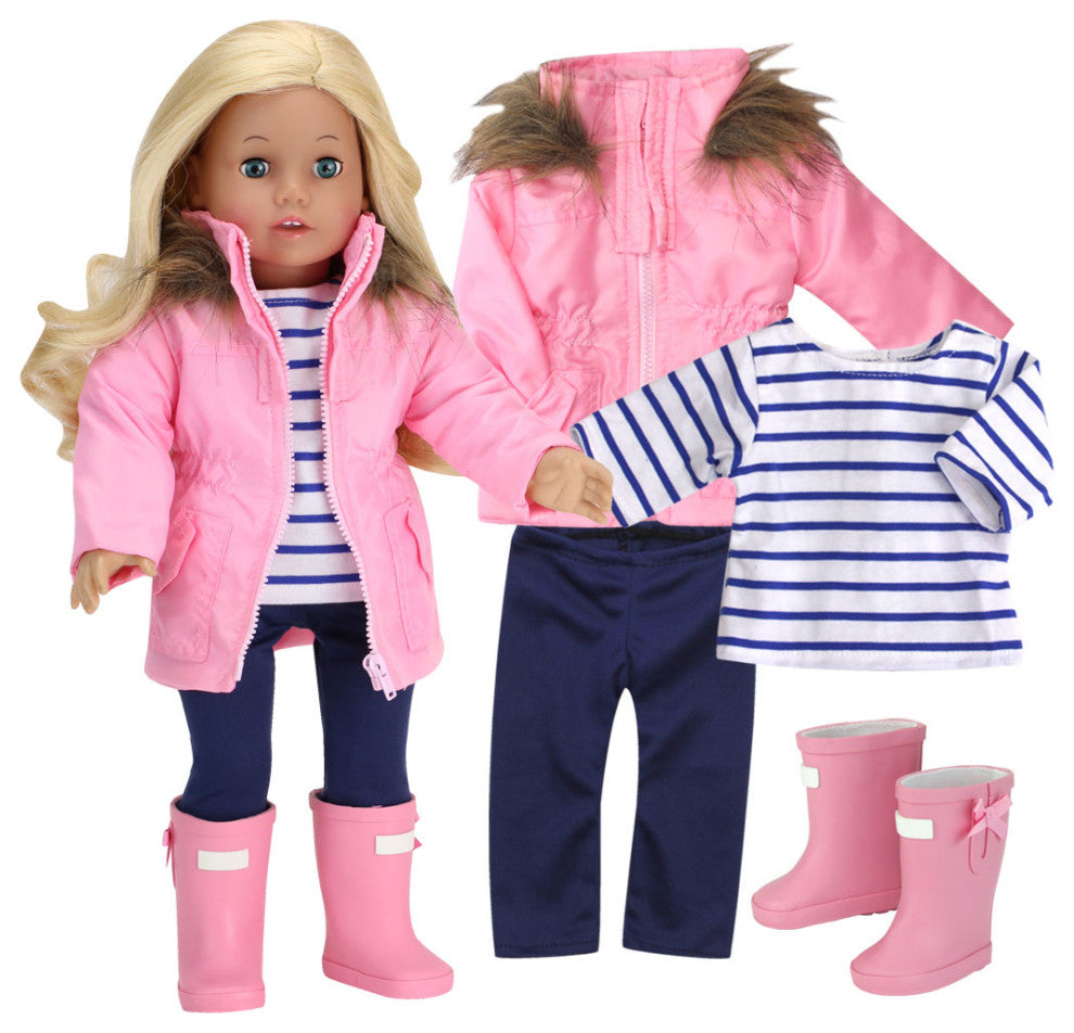 Jacket Legging T-Shirt Rain Boot for 18" Doll
