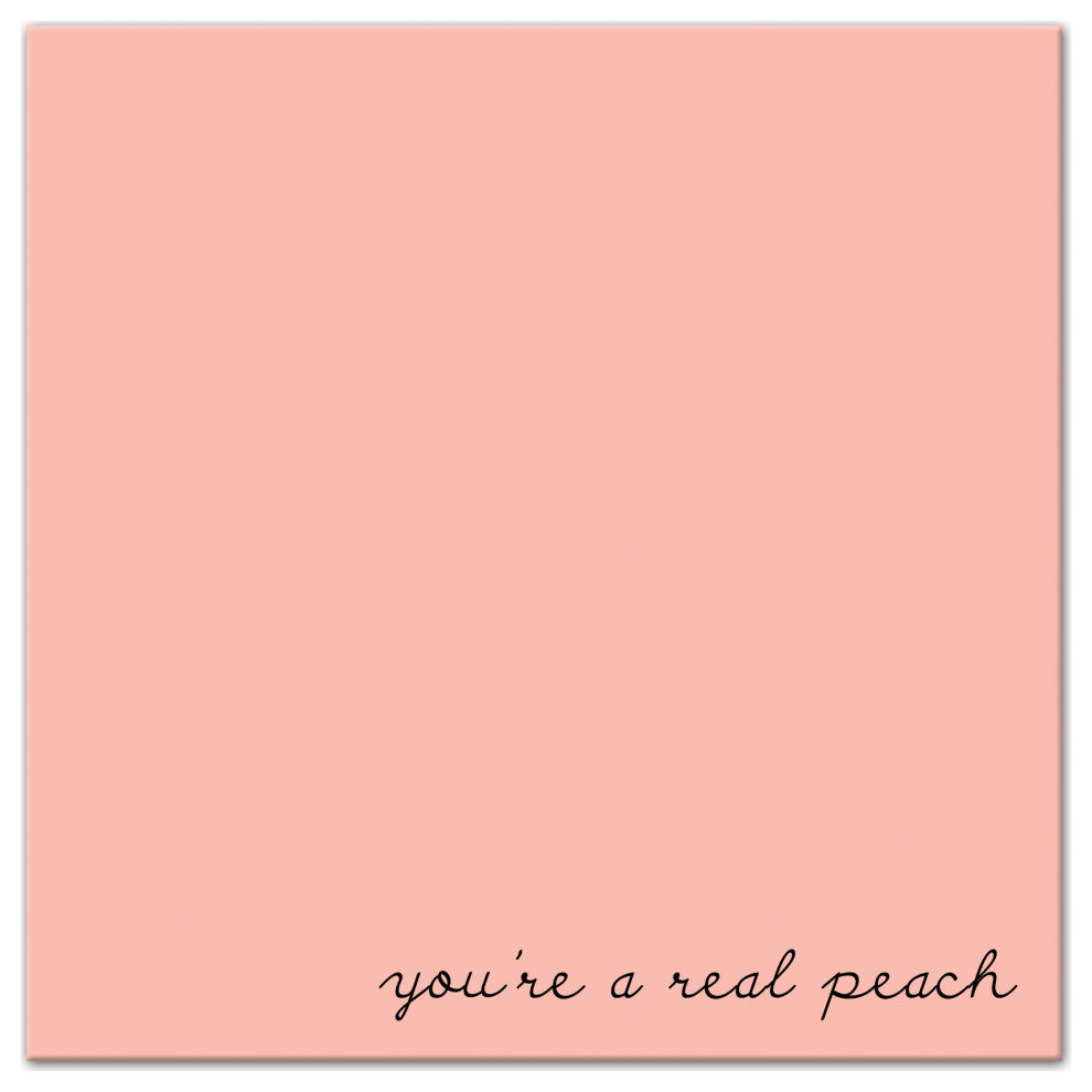 Youre A Peach Script Black Plain Canvas 24x24 Canvas Wall Art