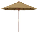 9' Square Push Lift Wood Umbrella, Olefin, Woven Granite