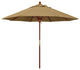 9' Square Push Lift Wood Umbrella, Olefin, Woven Granite
