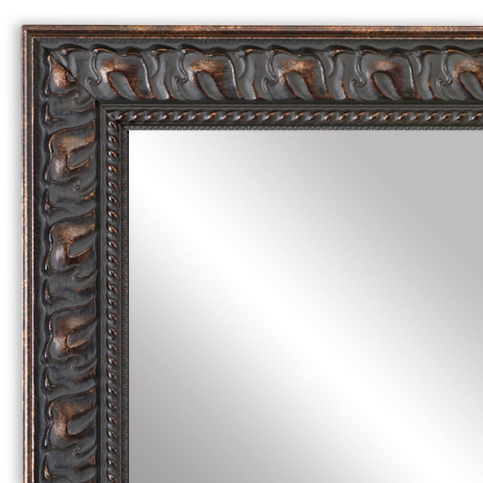 Hillsborough Framed Wall Mirror, Bronze, 20"x48"