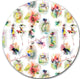 Perfume Bottles And Flowers, Digital Round Wall Art, 11"