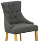 Friona Parson Chair With Oak Leg And Linen Fabric Dark Gotham Grey Set of 2