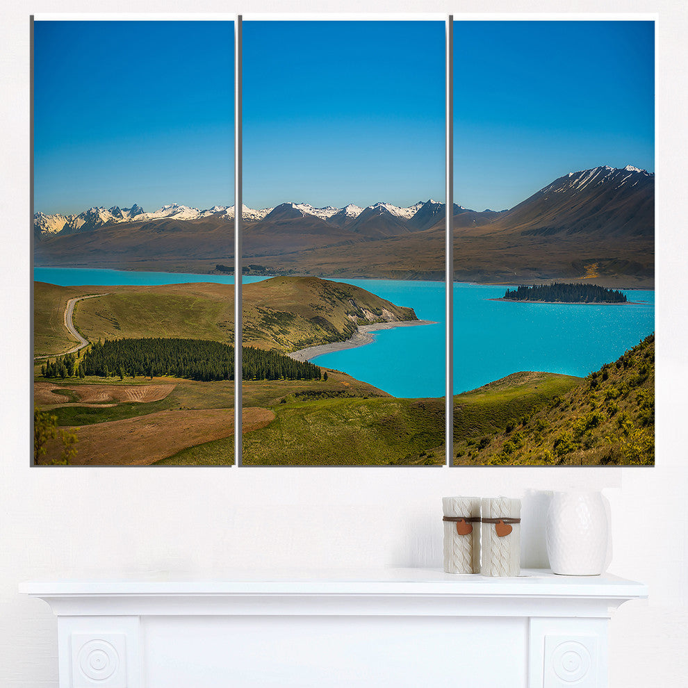 "Fantastic Calm Landscape of New Zealand" Metal Wall Art, 3 Panels, 36"x28"
