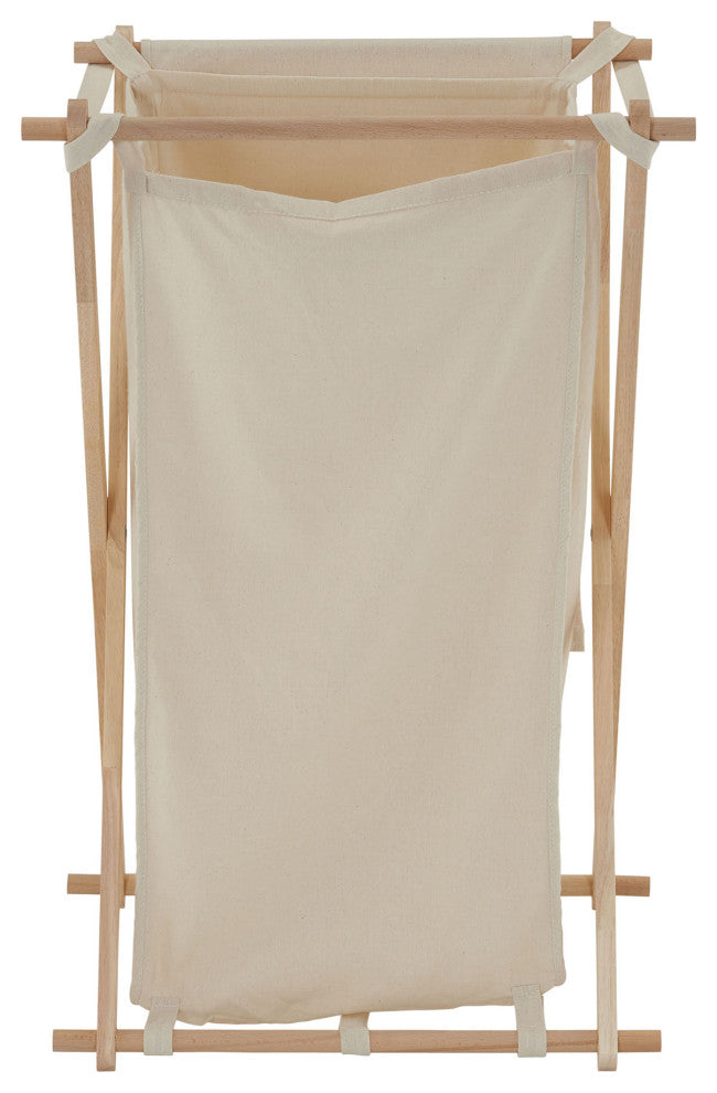 X-Frame Wood Laundry Hamper, Single