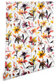 Deny Designs Ninola Design Yellow Ink Flowers Wallpaper, White, 2'x4'