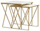 2 Piece Nesting Table Set, White And Gold