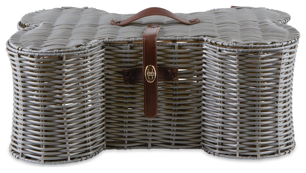 Gray Bone Shape Toy Basket Small 17.5x11x7.5