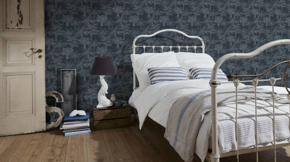 Textured Wallpaper Floral Featuring Palms Leaves, 379832