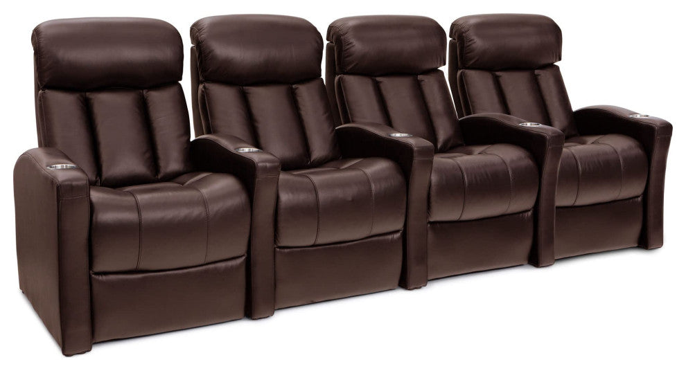 Seatcraft Baron Home Theater Seating, Brown, Row of 4