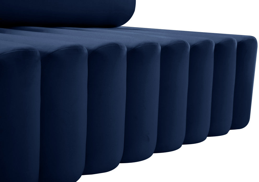 Melody Velvet Upholstered Chair, Navy, Loveseat