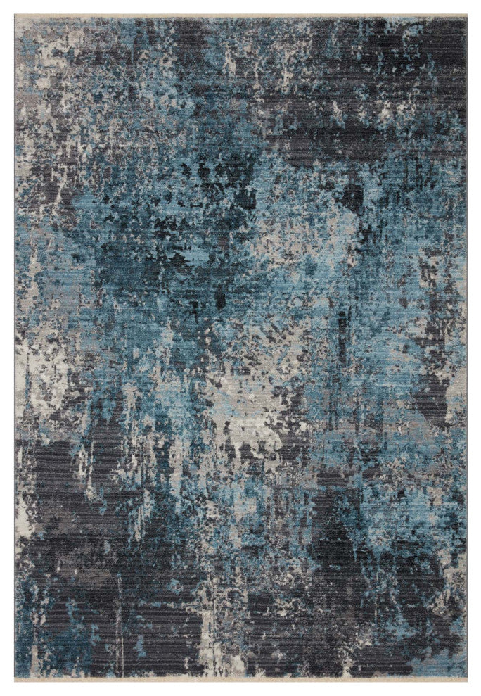 Samra SAM-06 Charcoal/Sky 2'7"x12' Area Rug