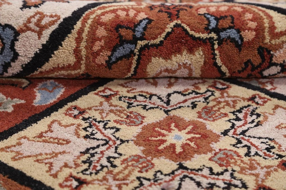 Patchwork Hand-tufted Agra 100% Wool Oushak Oriental Area Rug, 5x8'