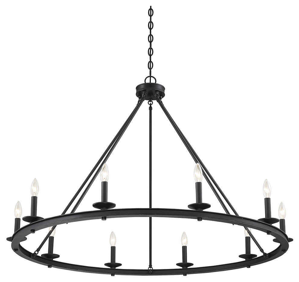 10-Light Chandelier, Matte Black