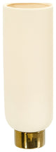 12.75 Elegance Ceramic Cylinder Vase with Gold Accents