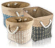 Burlap Bin Ikat Blue Rectangle Large 17.5"x12"x15"