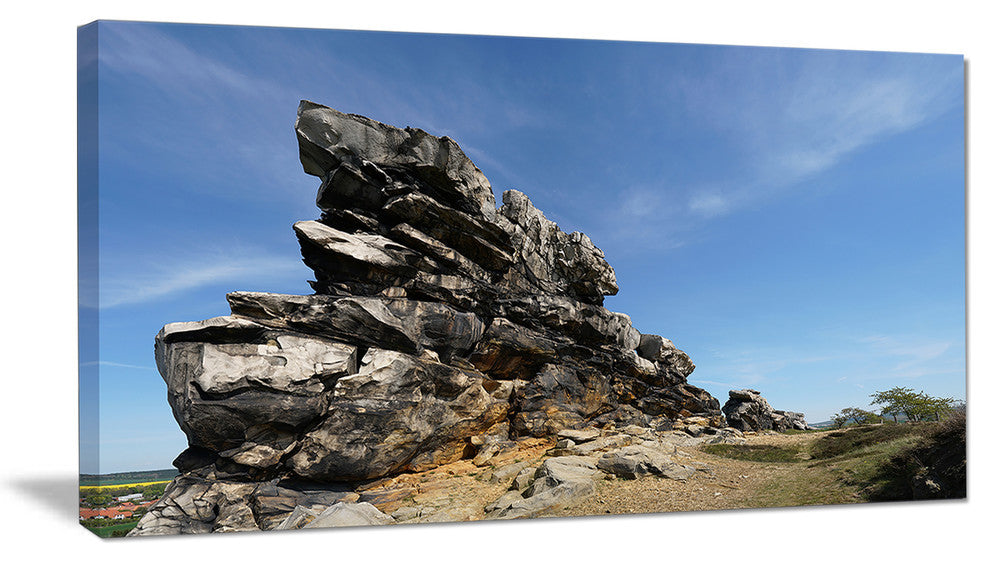 Devils Wall at Weddersleben, Landscape Canvas Art Print, 32"x16"