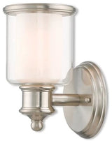 Livex Lighting Middlebush Polished Nickel Light Wall Sconce, Brushed Nickel