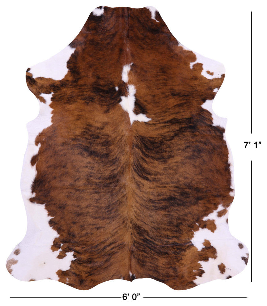 7' 1" X 6' 0" Natural Cowhide Rug C1526