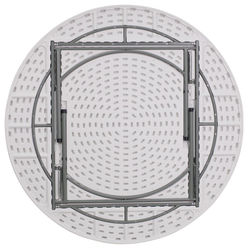 72" Round Granite White Plastic Folding Table