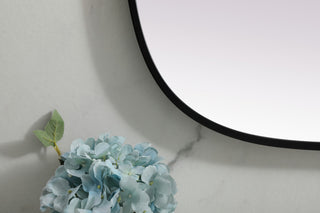 Metal Frame Oval Mirror 24X40 Inch, Black