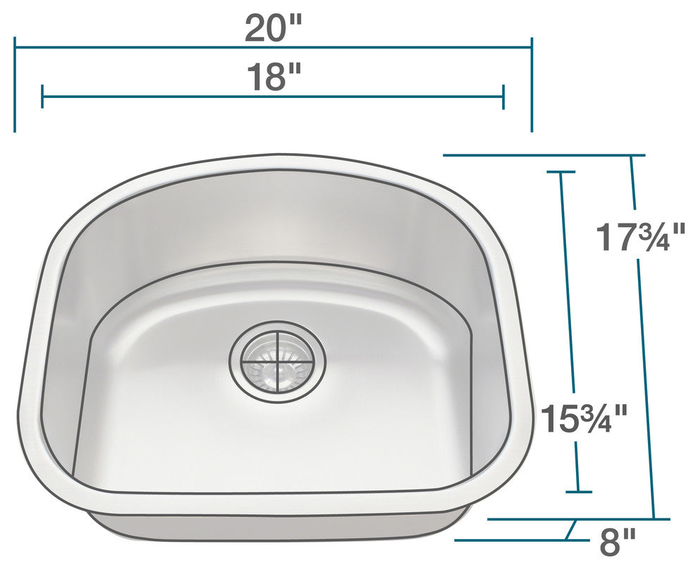 P812-18 D-Bowl Stainless Steel Sink