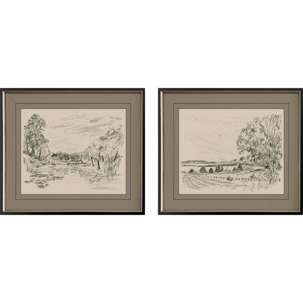 Sepia Scenes II, 2-Piece Set Framed Art
