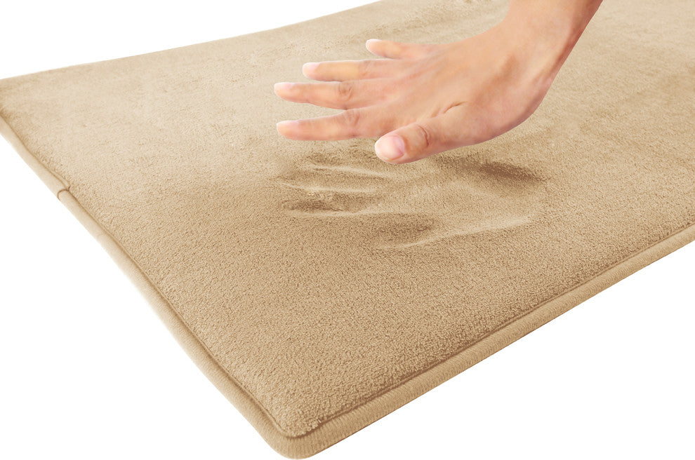 Fabbrica Home Memory Foam Accent Rug, Solid, Beige