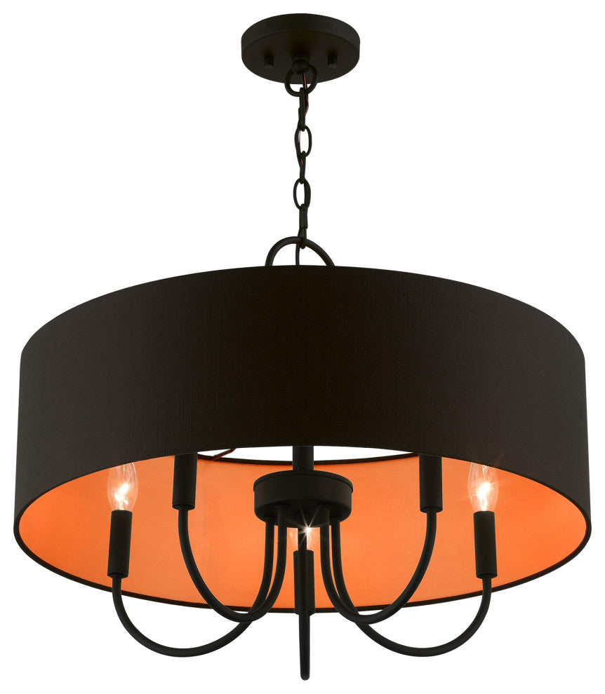 Livex Lighting 5 Light Black Pendant Chandelier