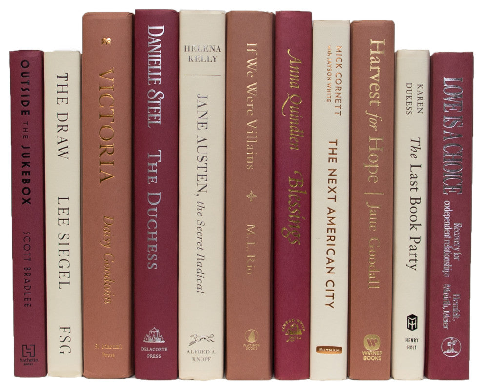 Decorative Books - Azalea Book Bundle - 1 foot of Pink Books