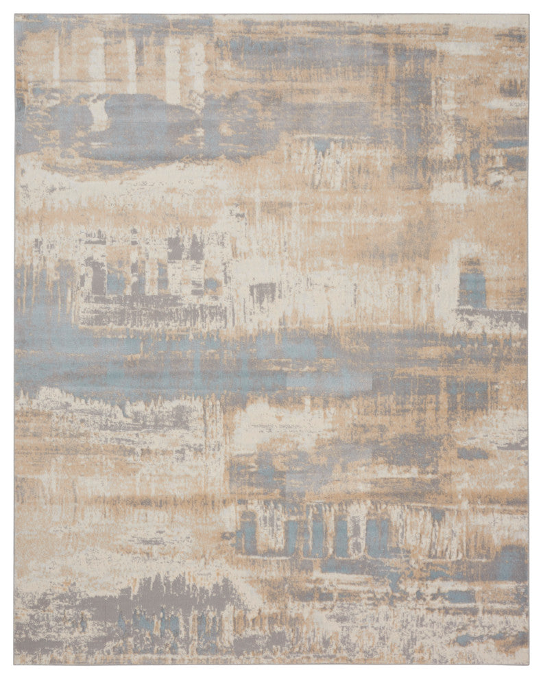 Calvin Klein CK005 Enchanting 8' x 10' Ivory Seaglass Modern Indoor Area Rug