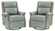 Genuine Leather Swivel Rocker Recliner, Set of 2, Sage