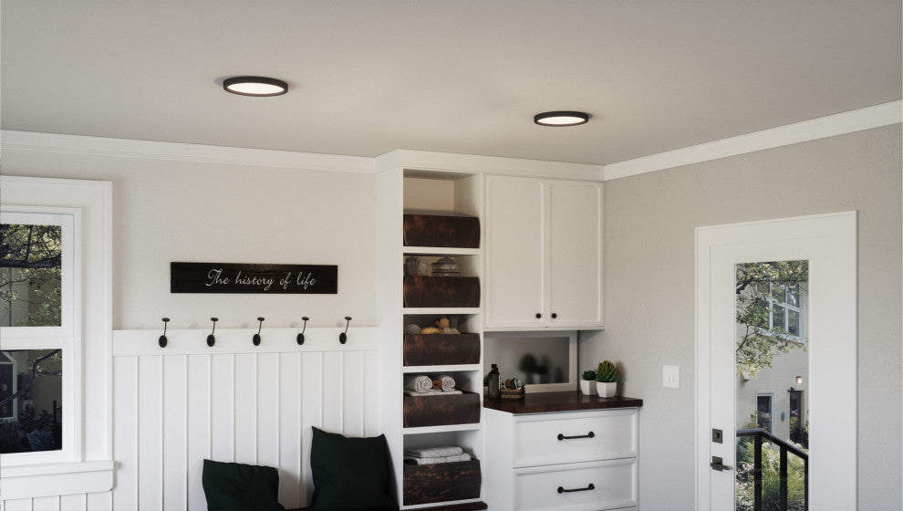 Quoizel OST1711 Outskirts 11"W LED Flush Mount Ceiling Fixture - Fresco