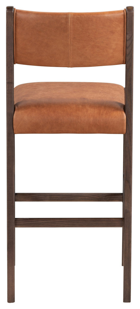 Kosas Home Wayne Top Grain Leather Stool, Bar Stool