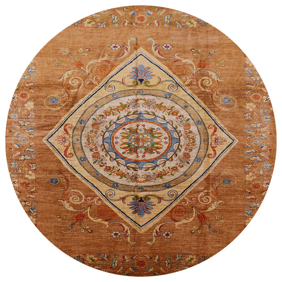 Ahgly Company Indoor Round Mid-Century Modern Area Rugs, 6' Round