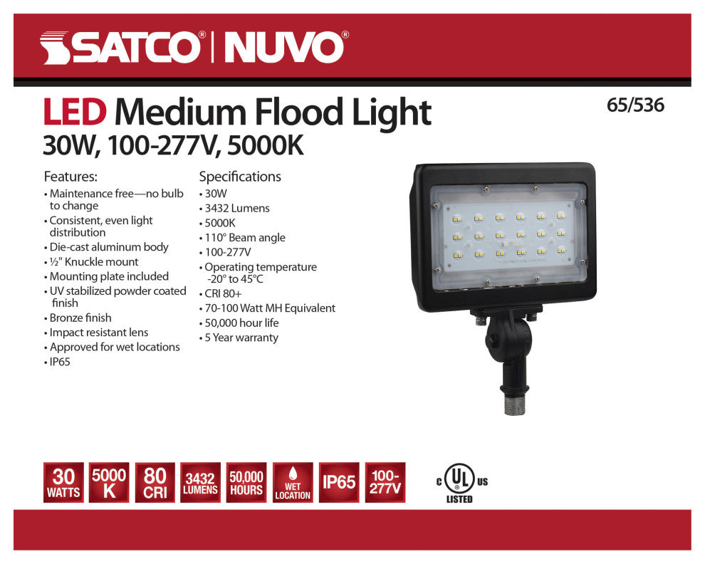 Nuvo 30W LED Medium Flood