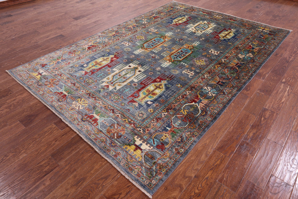Hand-Knotted Tribal Fine Serapi Rug 6' 9" X 10' 0" - Q12488