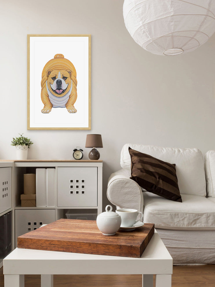 "English Bulldog" Framed Painting Print, 16"x24"